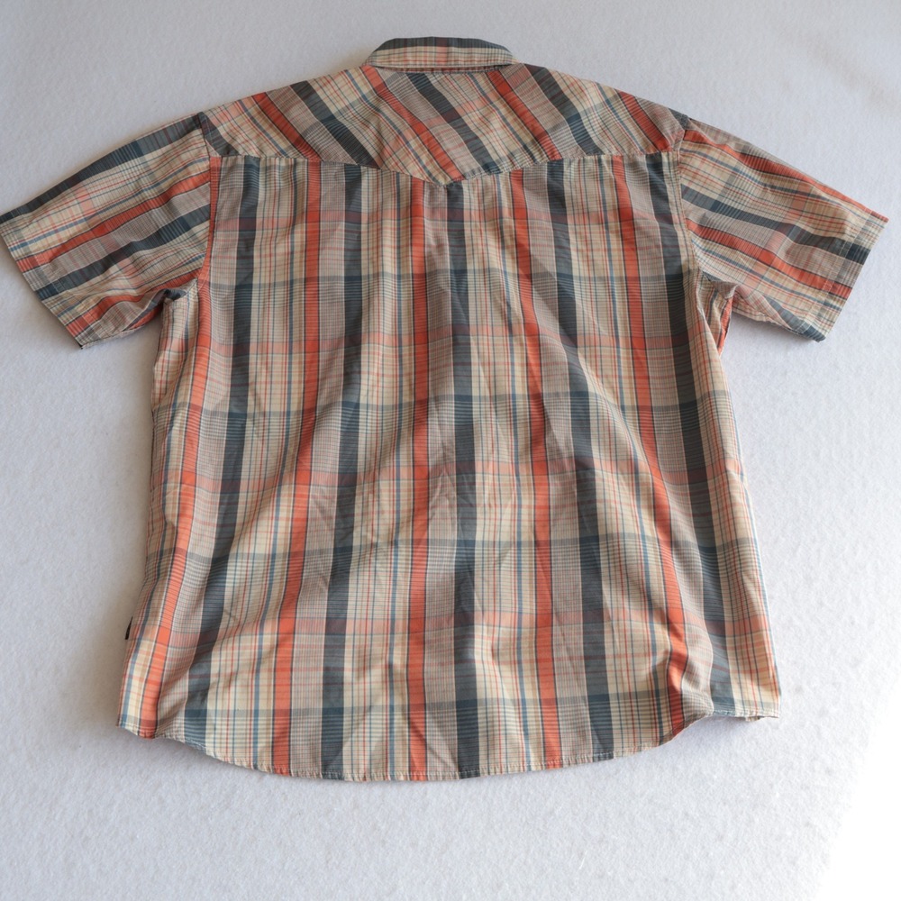 Howler Brothers Mens Size Large H Bar B Snap Shirt Pearl Snap Plaid Short Sleeve - Picture 12 of 12